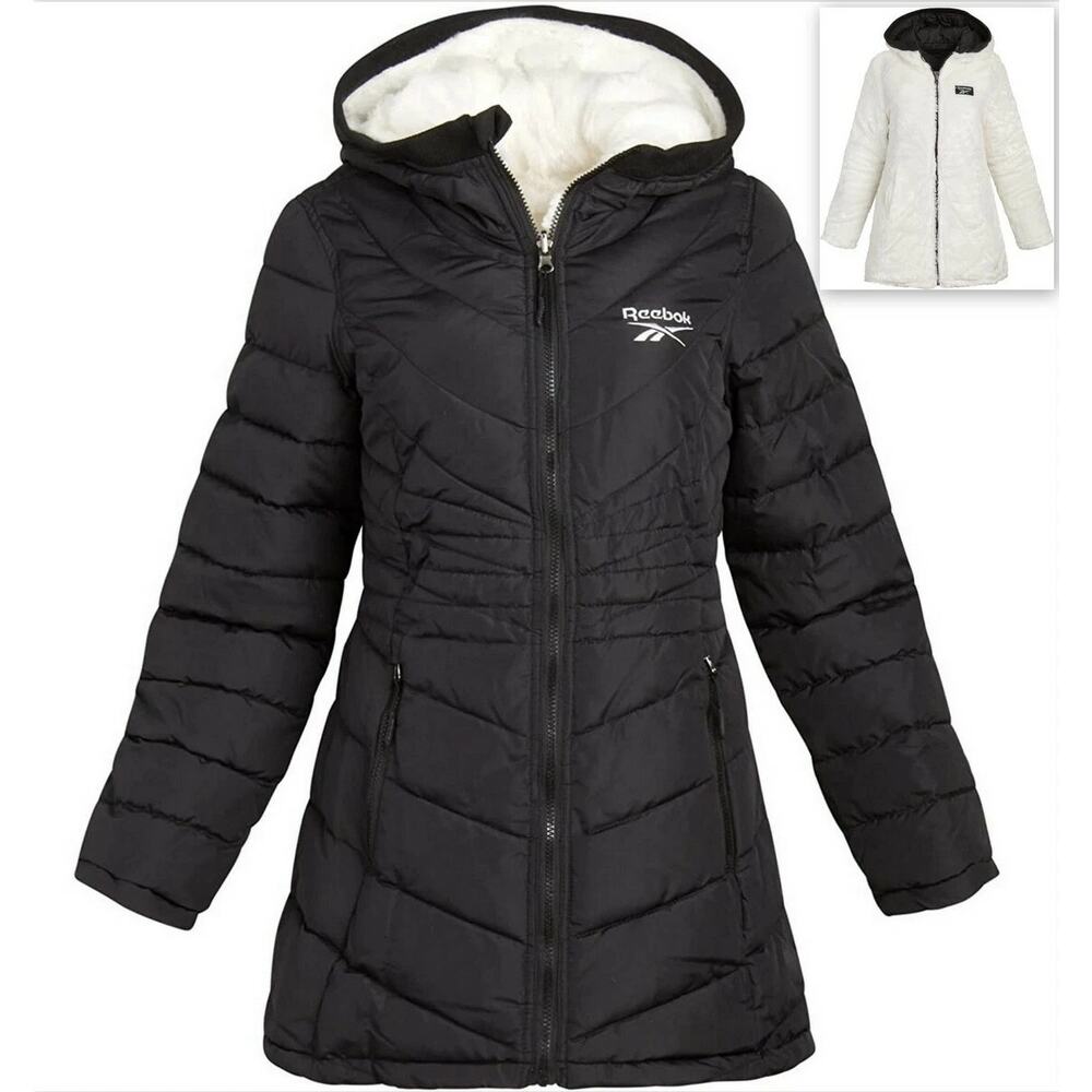 NEW Reebok Women's Reversible Puffer Anorak Sherpa Lined Jacket XL - Picture 12 of 12